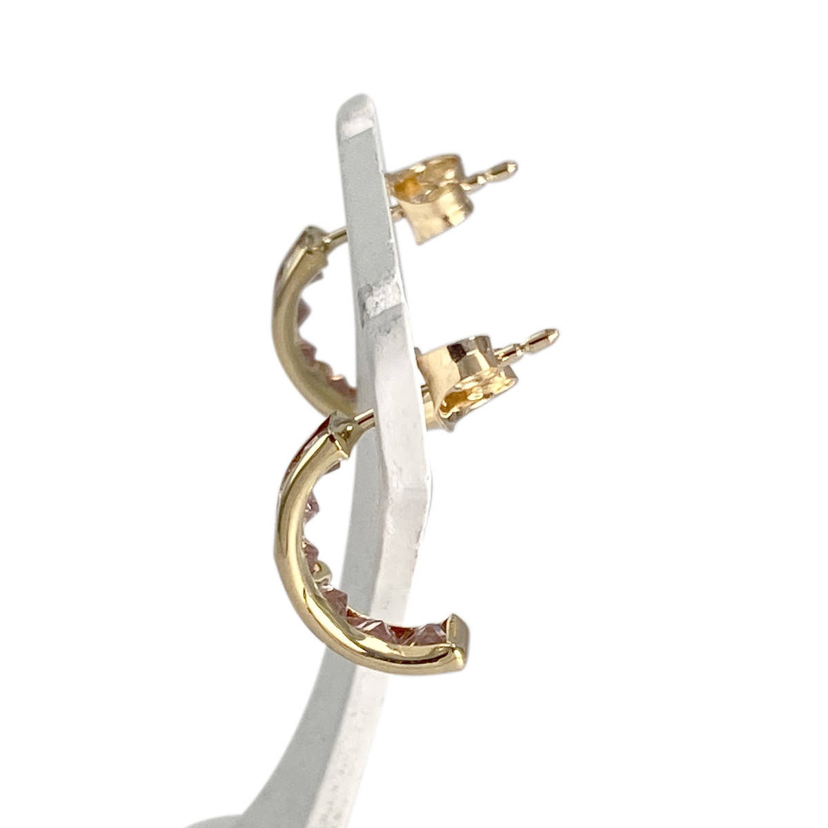 Boucles d'oreilles d'occasion or 750 jaune zirconias - vue 2