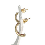 Boucles d'oreilles d'occasion or 750 jaune zirconias - vue 2