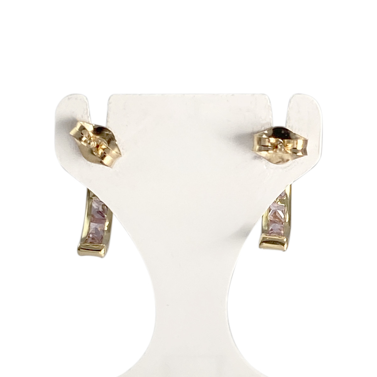 Boucles d'oreilles d'occasion or 750 jaune zirconias - vue 3