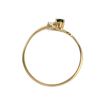 Bague d'occasion or 750  2 tons saphir rubis diamants