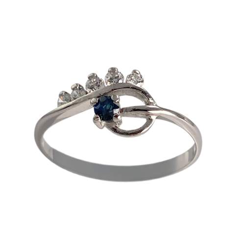 Bague d'occasion or 750 blanc saphir zirconias