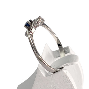Bague d'occasion or 750 blanc saphir zirconias