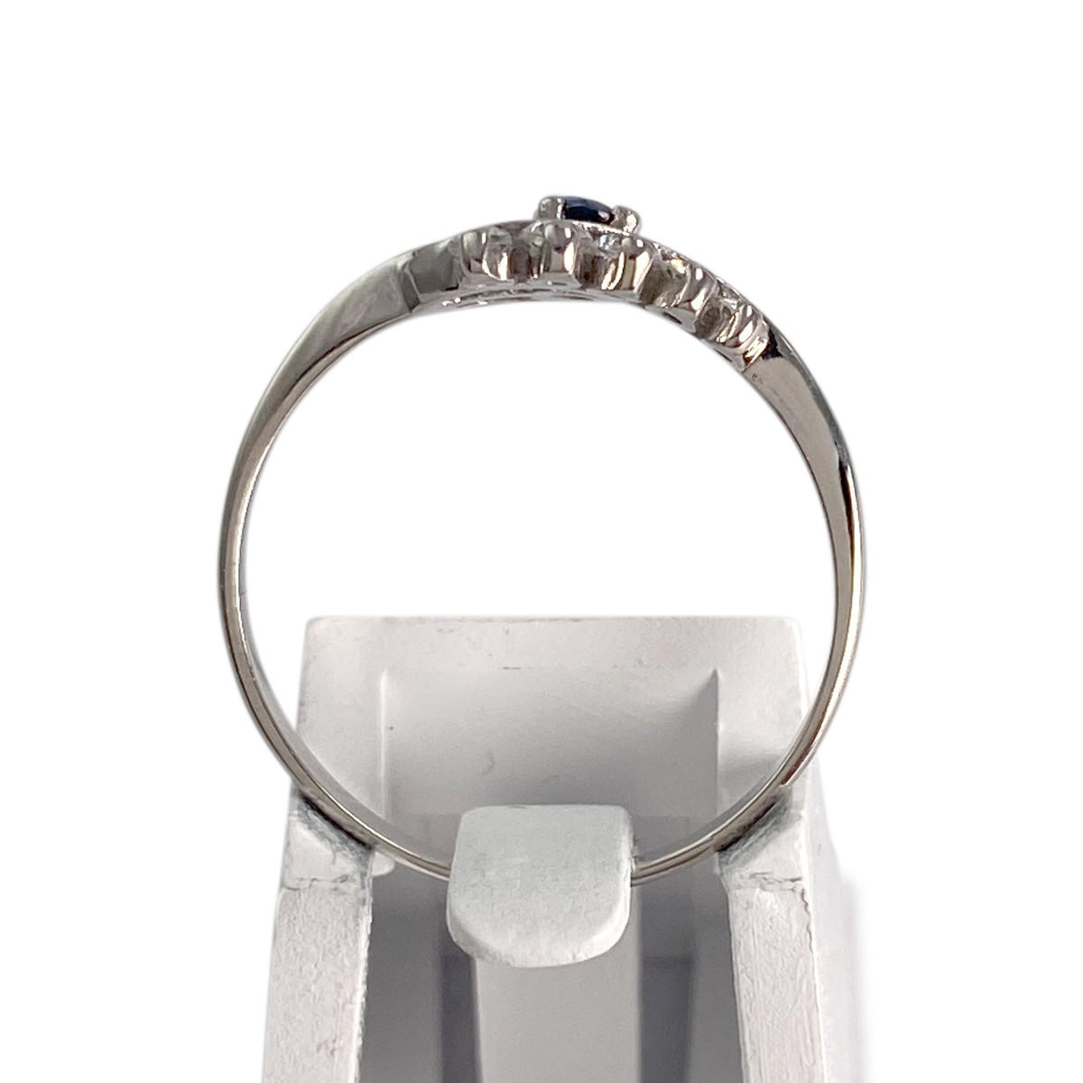 Bague d'occasion or 750 blanc saphir zirconias - vue 3