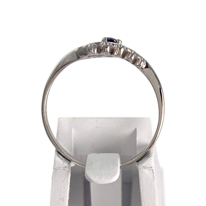 Bague d'occasion or 750 blanc saphir zirconias - vue 3