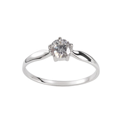 Solitaire d'occasion or 375 blanczirconia - vue 1