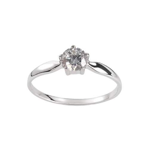 Solitaire d'occasion or 375 blanczirconia