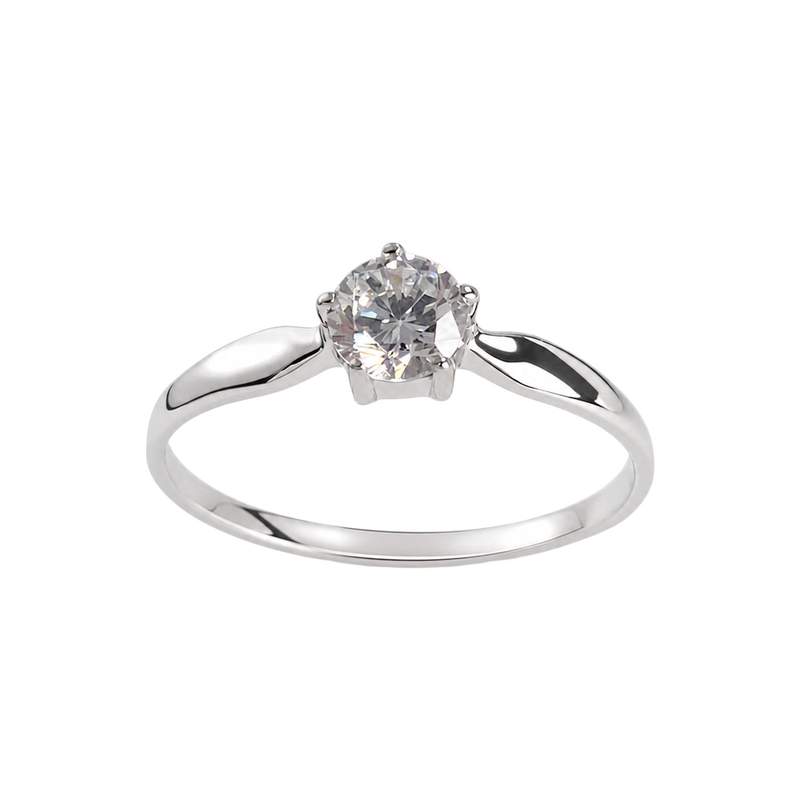 Solitaire d'occasion or 375 blanczirconia - vue 1