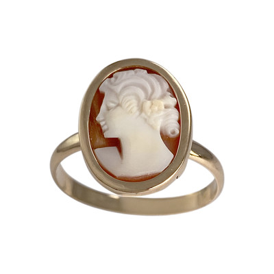 Bague d'occasion or 750 jaune camee - vue 1