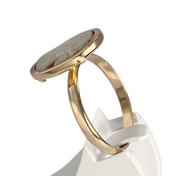 Pre-owned 14K yellow gold cameo ring