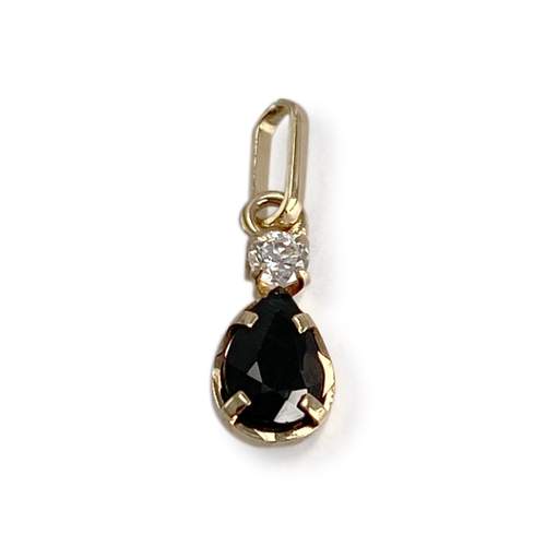 Pendentif d'occasion or 750 jaune zirconia saphir