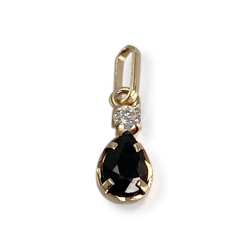 Pendentif d'occasion or 750 jaune zirconia saphir - vue 1