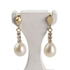 Boucles d'oreilles d'occasion or 750 jaune zirconias perles de culture - vue V1