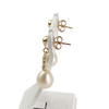 Boucles d'oreilles d'occasion or 750 jaune zirconias perles de culture - vue V2
