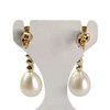Boucles d'oreilles d'occasion or 750 jaune zirconias perles de culture - vue V3