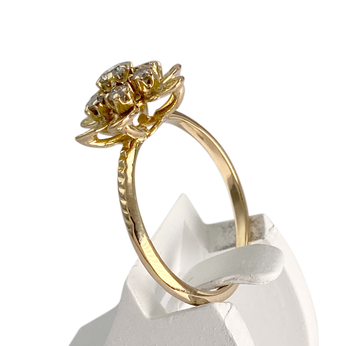 Bague d'occasion or 750 jaune diamants - vue 2