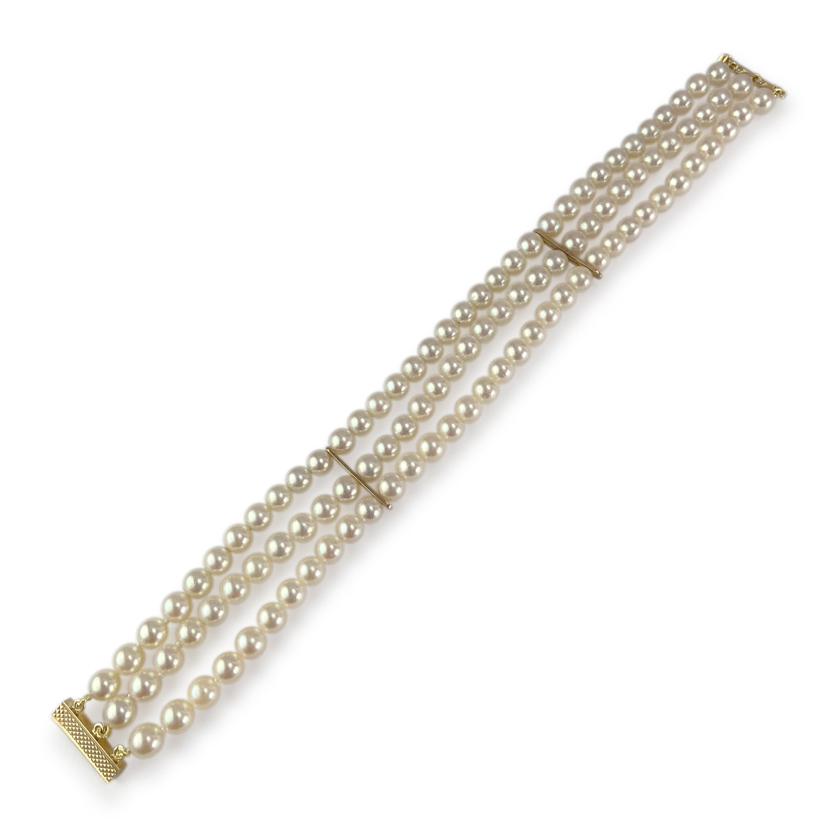 Tweedehands armband van 750 geelgoud met gekweekte parel - afbeelding 2