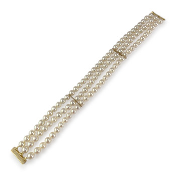 Bracelet d'occasion or 750 jaune perle de culture