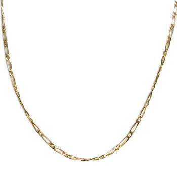 Tweedehands ketting in 750 geel goud met paardenketting en afwisselende schakels