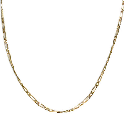 Chaîne d'occasion or 750 jaune maille cheval et alternée 53 cm