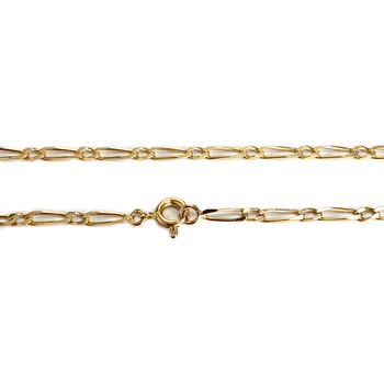Chaîne d'occasion or 750 jaune maille cheval et alternée 53 cm