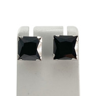 Boucles d'oreilles d'occasion or 375 blanc pierres synthétiques