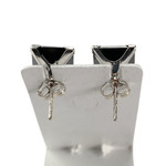 Boucles d'oreilles d'occasion or 375 blanc pierres synthétiques - vue 3