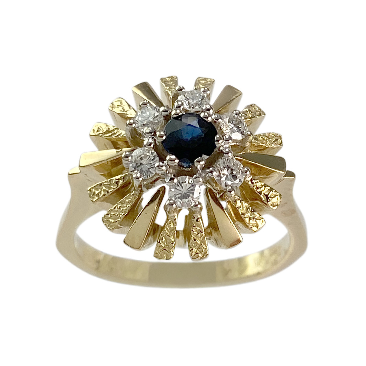 Bague d'occasion or 750 2 tons saphir, diamants