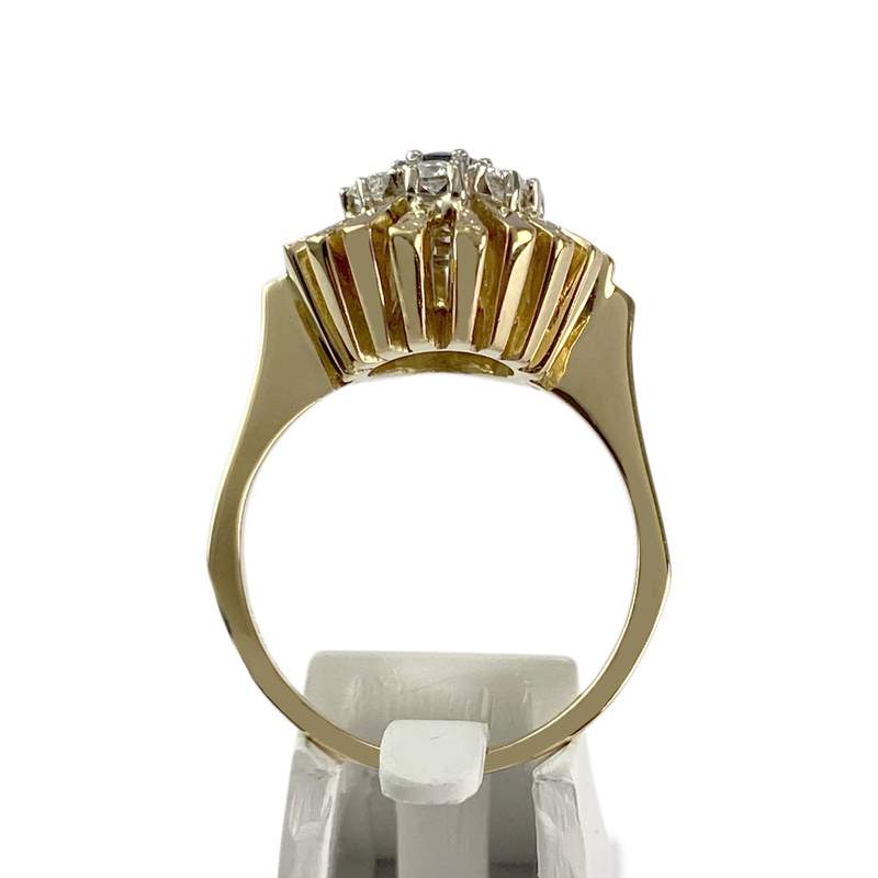 Bague d'occasion or 750 2 tons saphir, diamants - vue 3