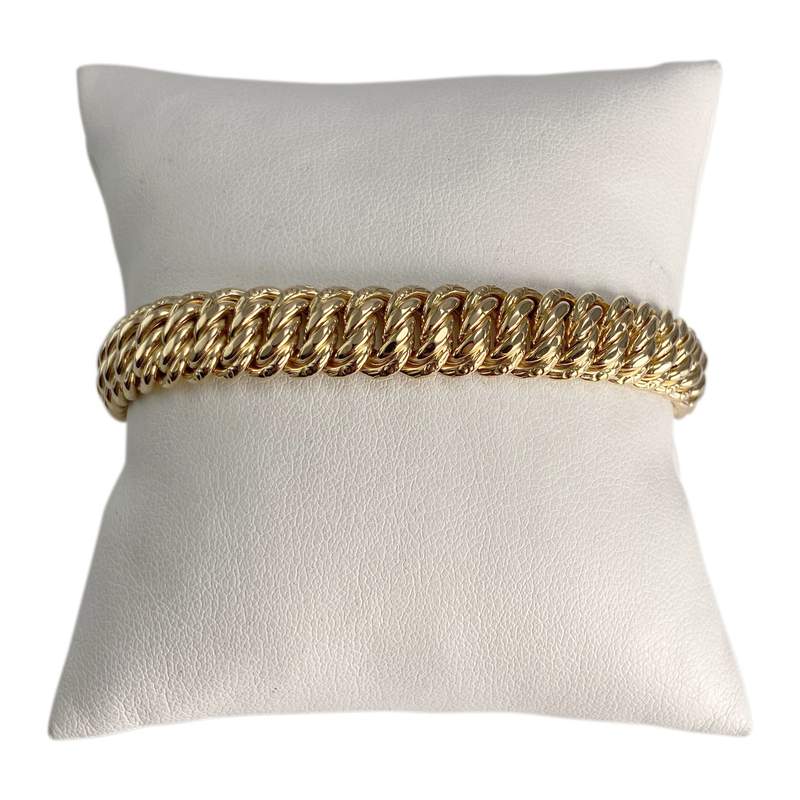 Pre-owned 14K yellow gold American link bracelet - view 1