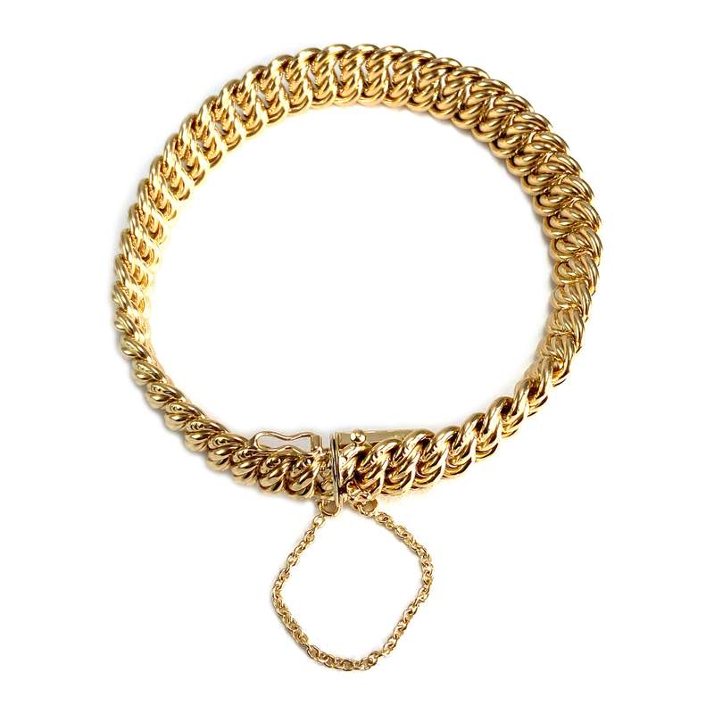Second hand bracelet gold 750 yellow American mesh - view 2