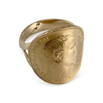 Chevalière d'occasion or 750 jaune Louis-Napoléon Bonaparte