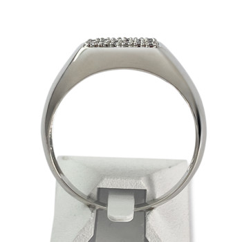 Chevalière d'occasion or 375 blanc diamants noirs traités