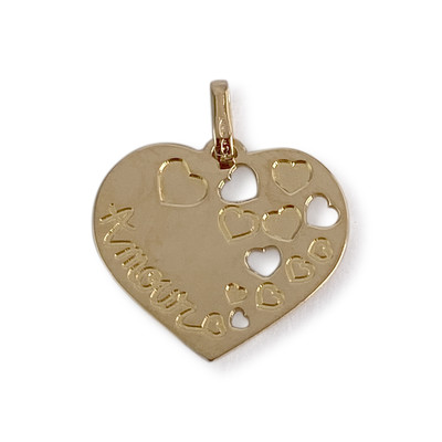 Second-hand heart pendant in 750 yellow gold