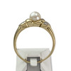 Bague d'occasion or 750 jaune perle de culture diamants - vue V3
