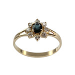 Bague d'occasion or 750 jaunezirconias saphir - vue 1