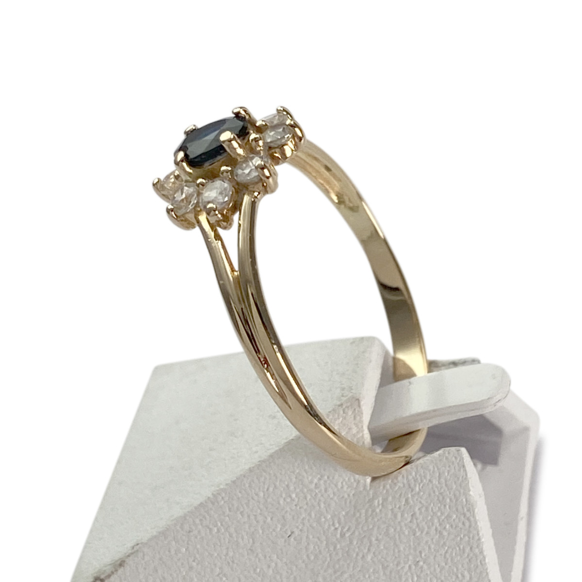 Bague d'occasion or 750 jaunezirconias saphir - vue 2