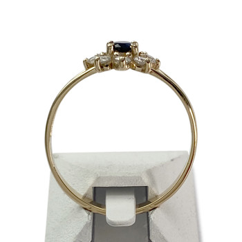 Bague d'occasion or 750 jaunezirconias saphir