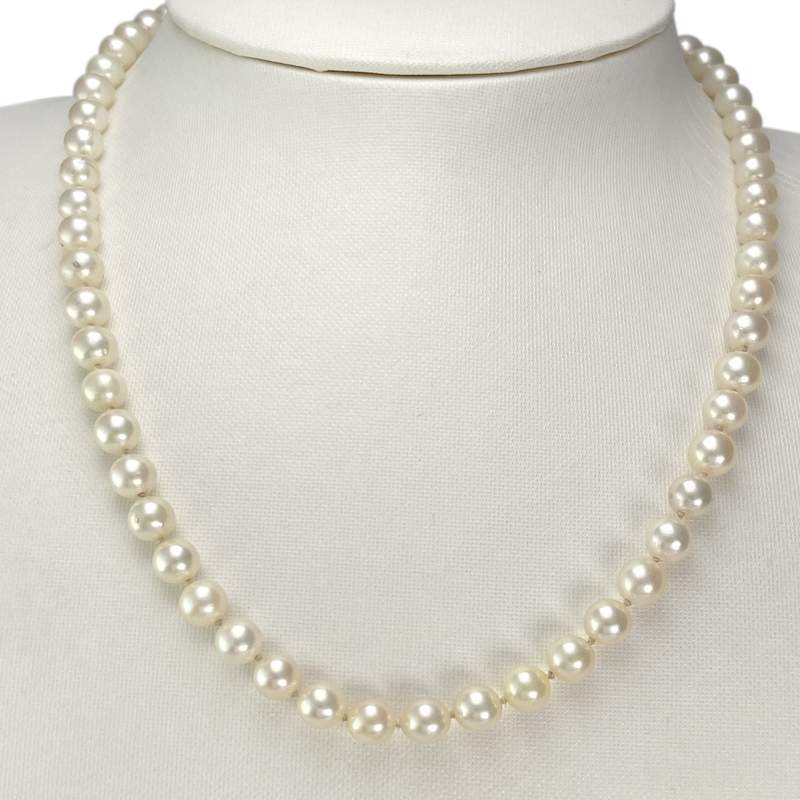 Collier d'occasion or 750 jaune perle de culture - vue 2