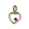 Pendentif d'occasion or 750 jaune coeur rubis - vue V1