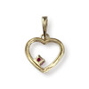 Pendentif d'occasion or 750 jaune coeur rubis - vue V2