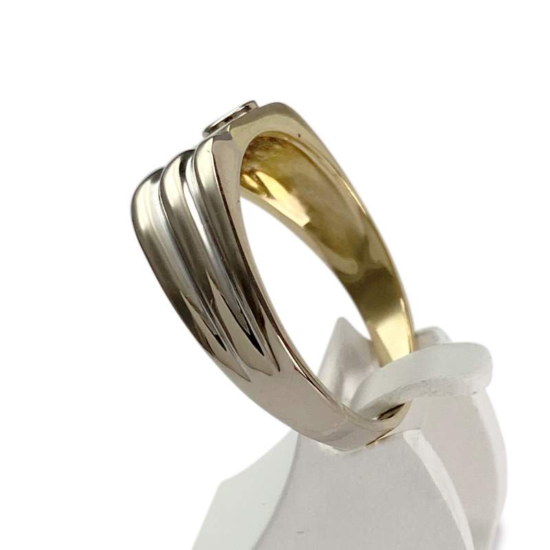 Bague d'occasion or 750 2 tons diamant - vue 2