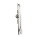 Broche d'occasion or 750  blanc saphirs  synthetiques - vue 2