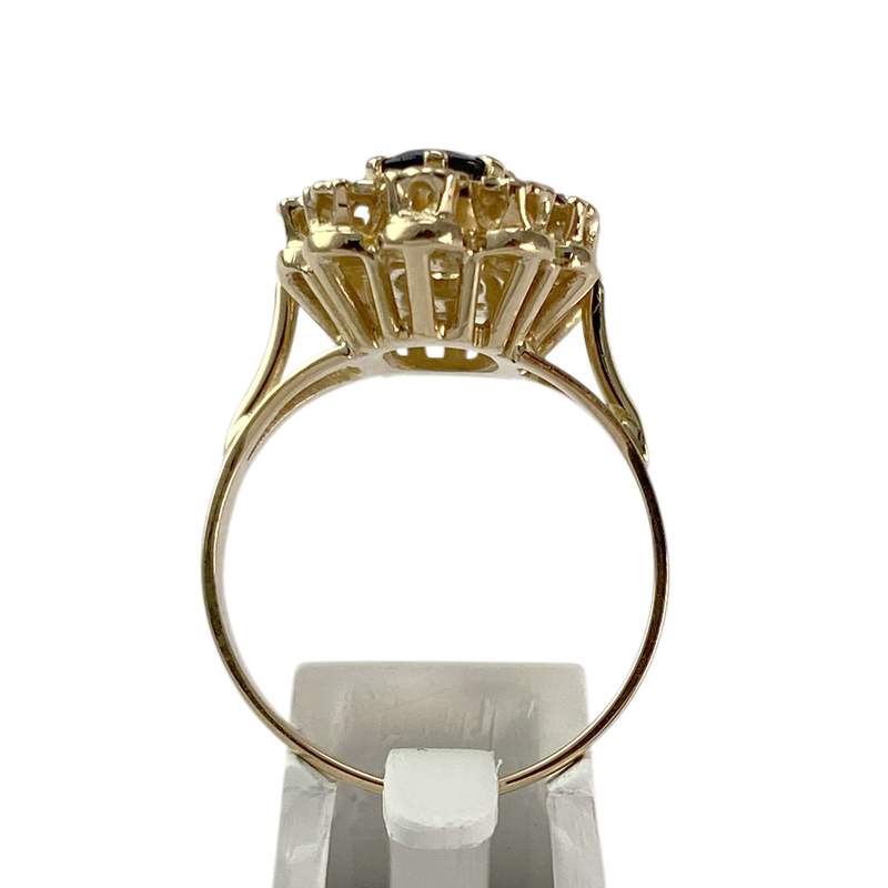 Bague d'occasion or 750 jaune diamant saphir - vue 3