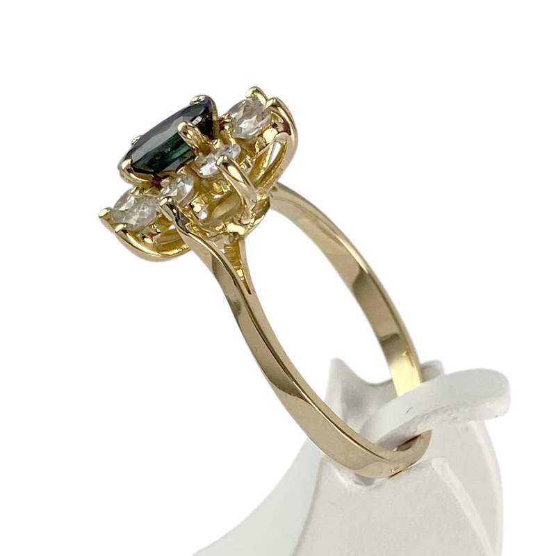 Bague d'occasion or 750 jaune diamant saphir - vue 2