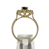 Tweedehands gouden 750 gele diamanten saffieren ring - vue V3