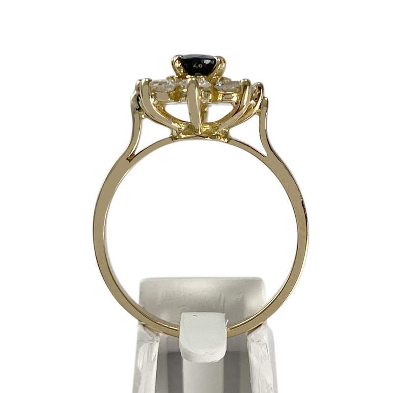Bague d'occasion or 750 jaune diamant saphir - vue 3