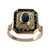 Bague d'occasion or 750 jaune diamant saphir - vue V1