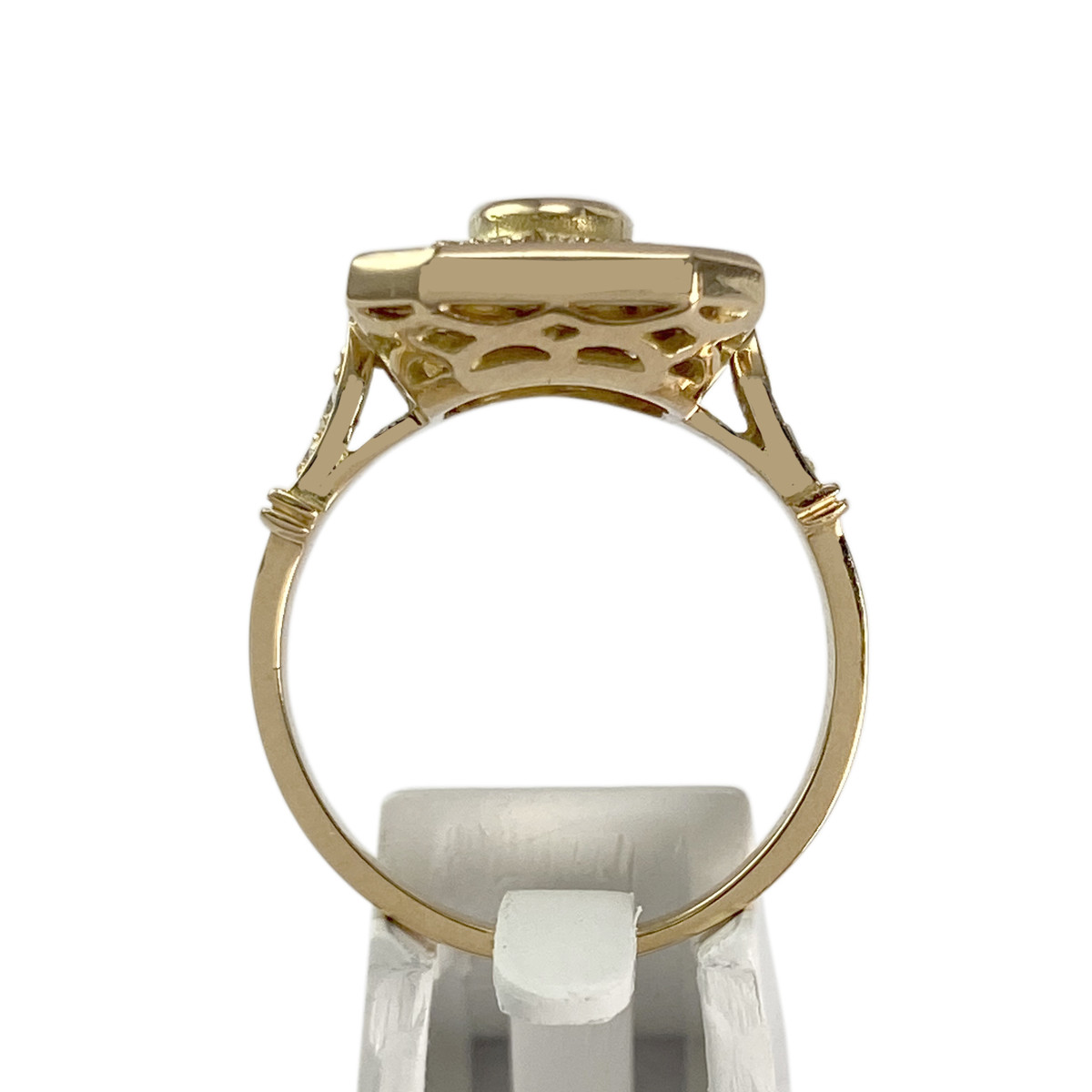 Bague d'occasion or 750 jaune diamant saphir - vue 4