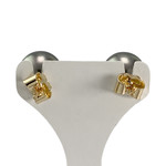 Boucles d'oreilles d'occasion or 750 jaune perlede tahiti - vue 3
