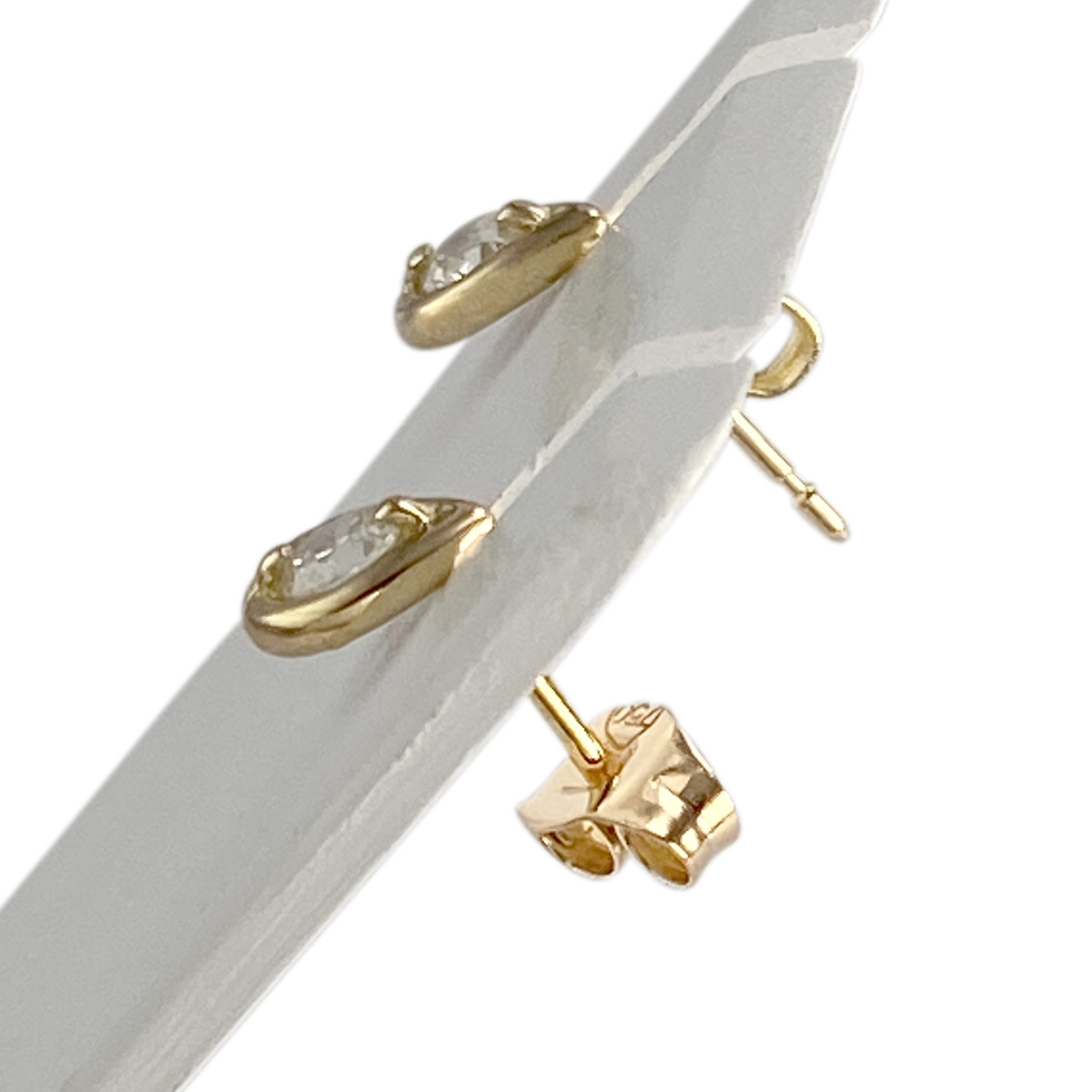 Boucles d'oreilles d'occasion or 750 jaunezirconias - vue 2